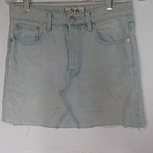Free People We The Free Light Blue Denim Women's Mini Skirt  Size 26